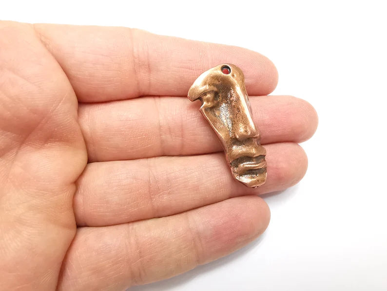 Face Charms Antique Copper Plated Charms (50x24mm) G33026