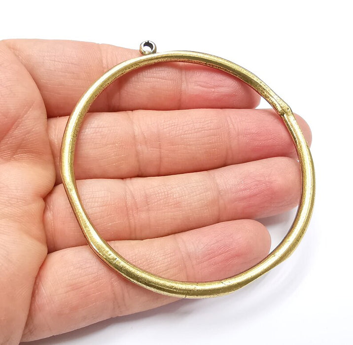 Large Circle Round Pendant Connector Antique Bronze Plated Findings (75x71mm) G33159