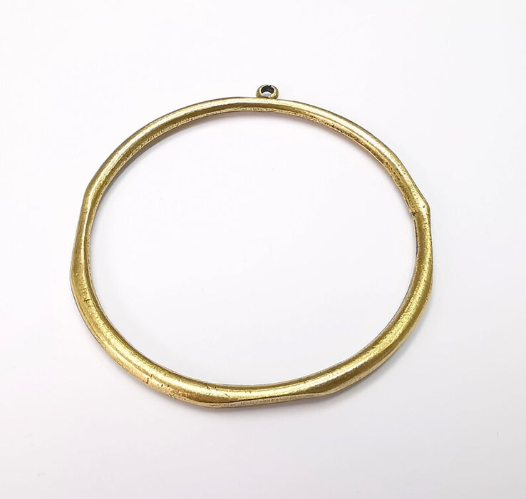 Large Circle Round Pendant Connector Antique Bronze Plated Findings (75x71mm) G33159