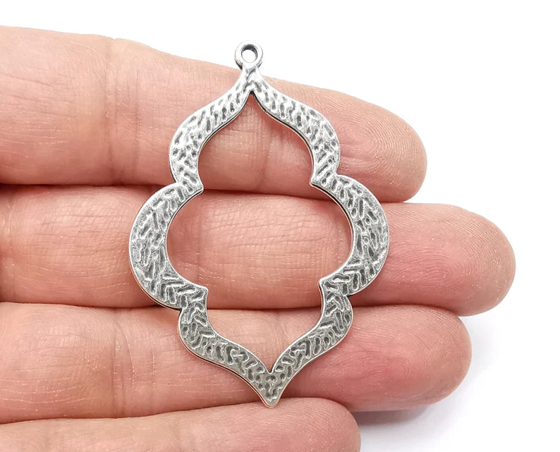 Antique Silver Charms, Dangle Charms Antique Silver Plated (53x38mm) G33074