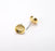 Gold Round Blank Earring Bezel Set Base Shiny Gold Plated Brass Earring Stud Base (8mm blank) G33183