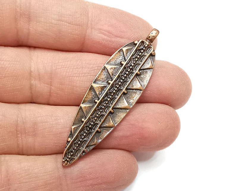 Ethnic Charms, Dangle Charms Antique Copper Plated (55x16mm) G33081