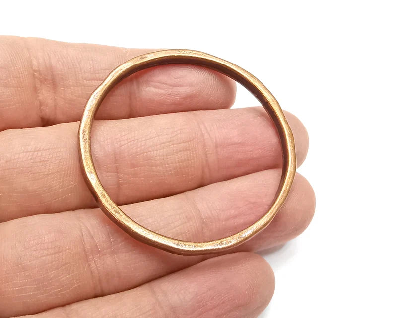 Circle Connector Charms, Dangle Charms Antique Copper Plated Findings (47mm) G33083