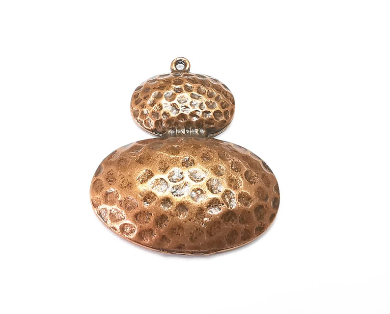 Ethnic Dome Charms, Dangle Charms Antique Copper Plated (51x41mm) G33085