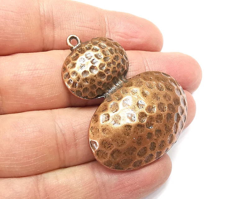 Ethnic Dome Charms, Dangle Charms Antique Copper Plated (51x41mm) G33085