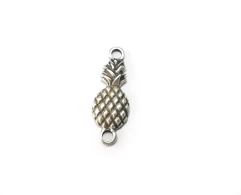 5 Pineapple Connector Charms Antique Silver Plated Charms (26x10mm) G33197