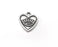 5 Eye, Heart Charms, Dangle Charms Antique Silver Plated (15x14mm) G28380