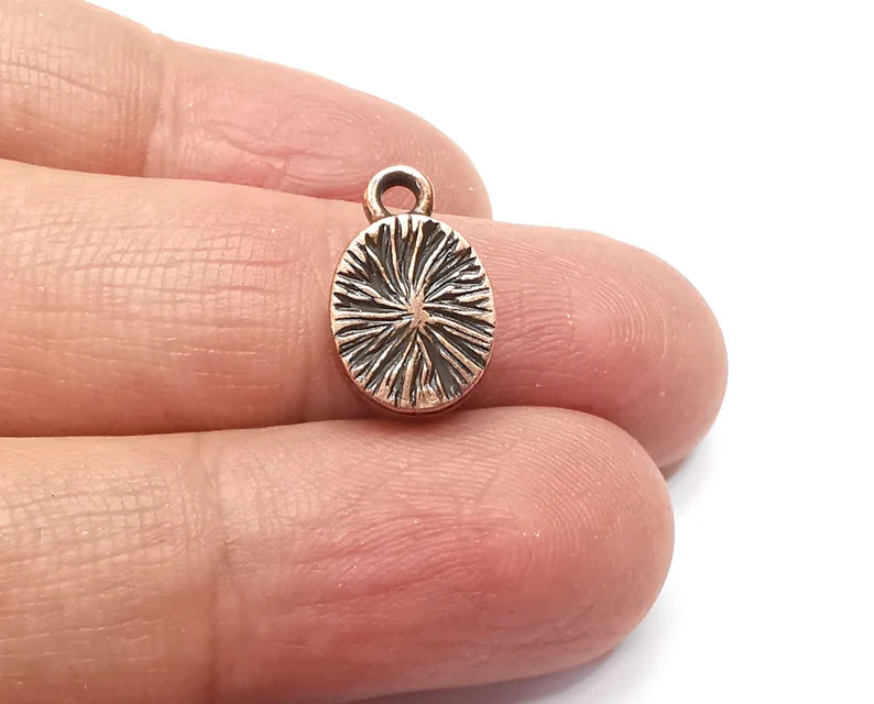 5 Oval Pendant Blanks, Resin Bezel Bases, Mosaic Mountings, Polymer Clay base, Antique Copper Plated (10x8mm) G33254