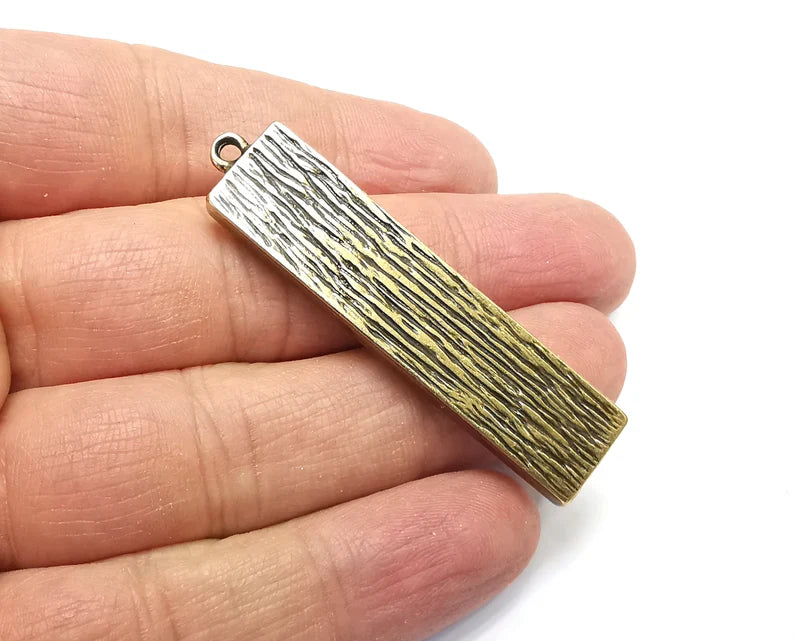 Rectangle Pendant Blanks, Resin Bezel Bases, Mosaic Mountings, Dry flower Frame, Polymer Clay base, Antique Bronze Plated (50x10mm) G33152