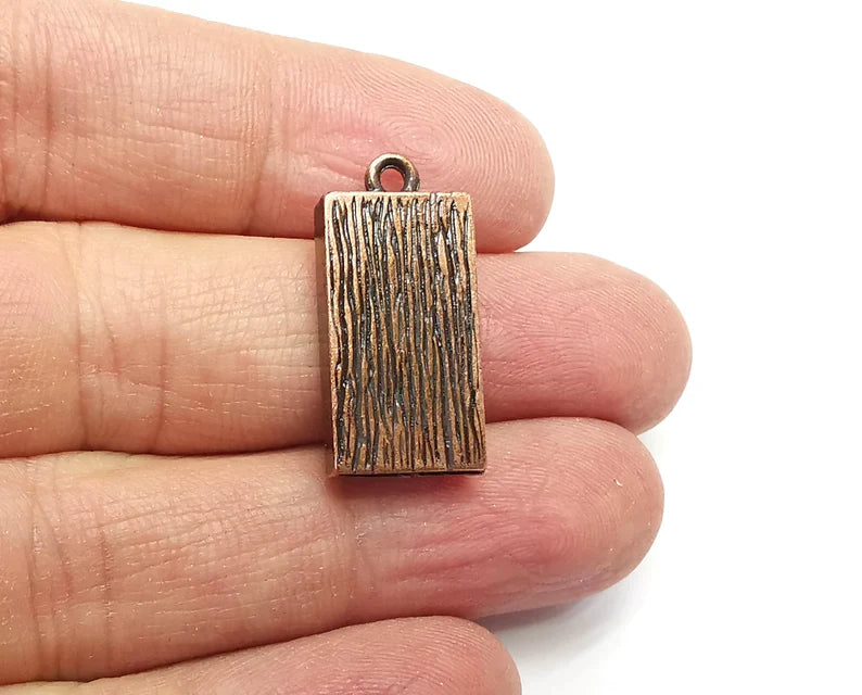 2 Rectangle Pendant Blanks, Resin Bezel Bases, Mosaic Mountings, Dry flower Frame, Polymer Clay base, Antique Copper Plated (20x10mm) G33153