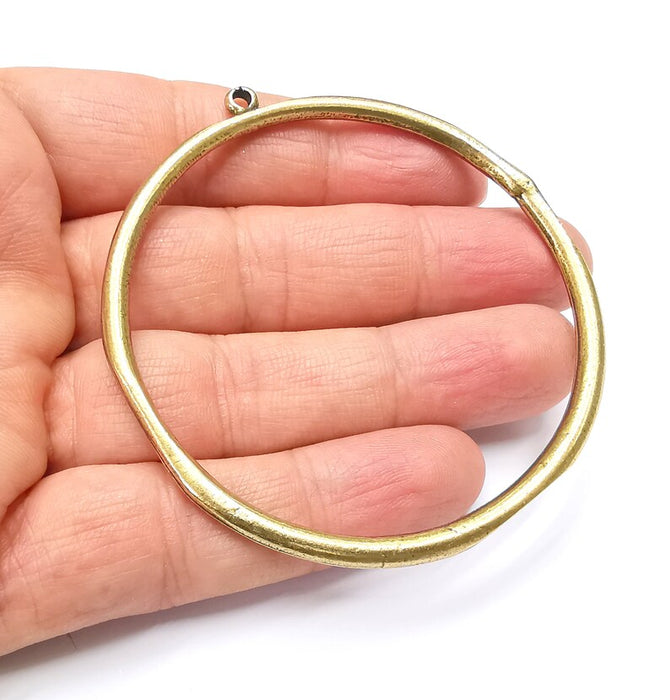 Large Circle Round Pendant Connector Antique Bronze Plated Findings (75x71mm) G33159