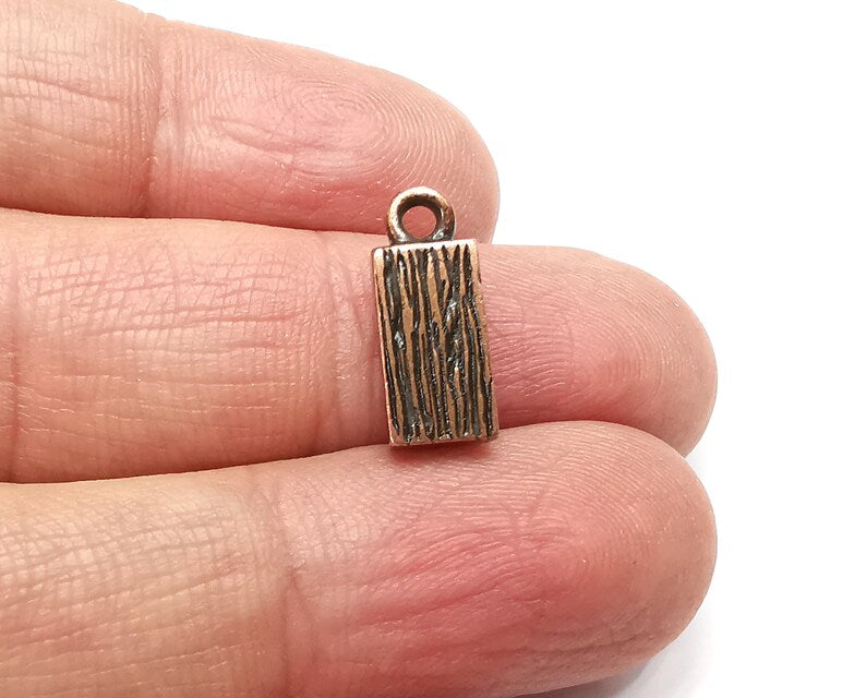 5 Rectangle Pendant Blanks, Resin Bezel Bases, Mosaic Mountings, Dry flower Frame, Polymer Clay base, Antique Copper Plated (10x4mm) G33169