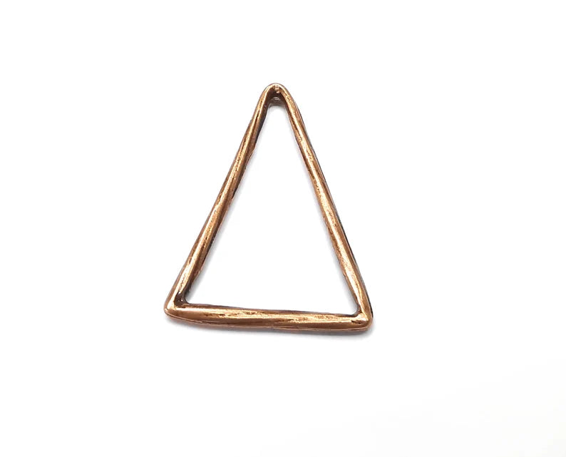 4 Triangle Charms Findings Antique Copper Plated Charms (36x24mm) G33273