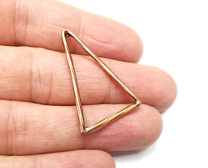 4 Triangle Charms Findings Antique Copper Plated Charms (36x24mm) G33273