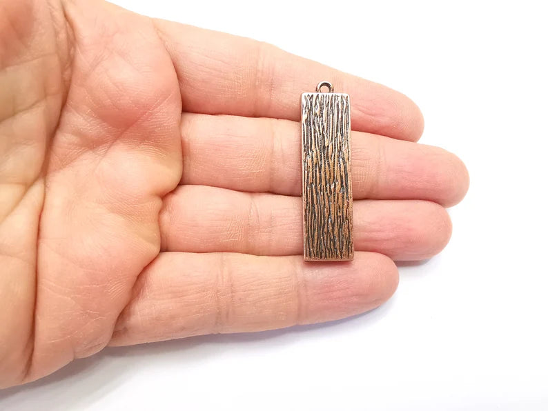 Rectangle Pendant Blanks, Resin Bezel Bases, Mosaic Mountings, Dry flower Frame, Polymer Clay base, Antique Copper Plated (40x10mm) G33218