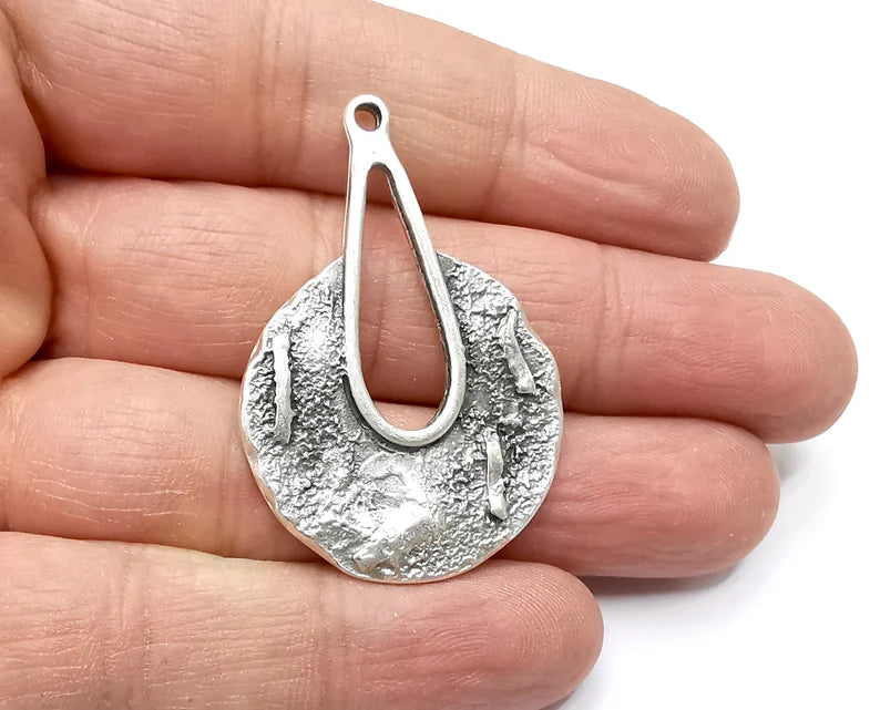 Ethnic Charms, Antique Silver Plated (46x31mm) G33297