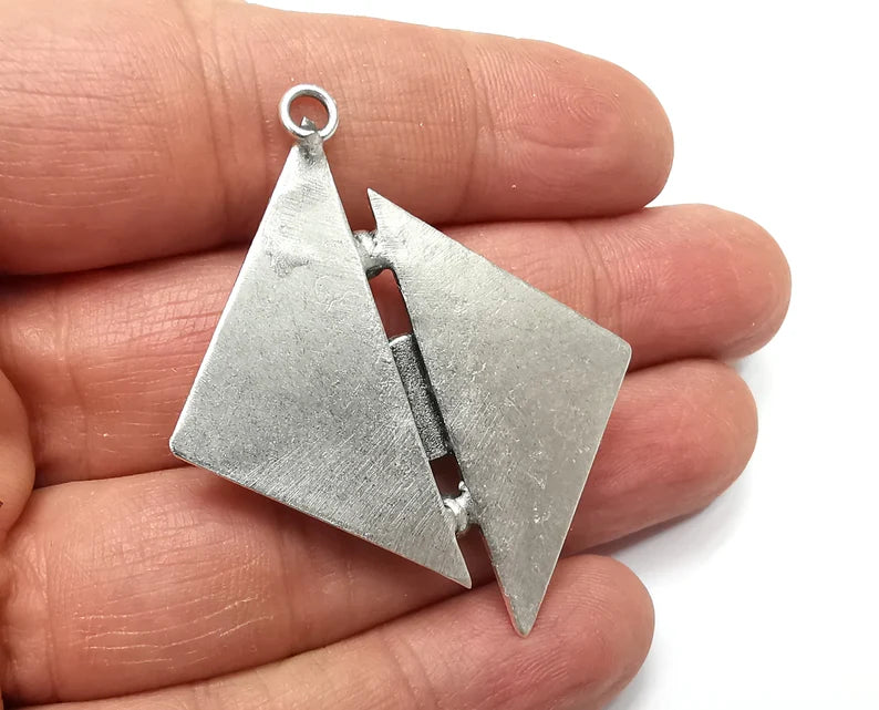 Hammered Pendant Blanks, Resin Bezel Bases, Mosaic Mountings, Dry flower Frame, Polymer Clay base, Antique Silver Brass (10mm) G33263