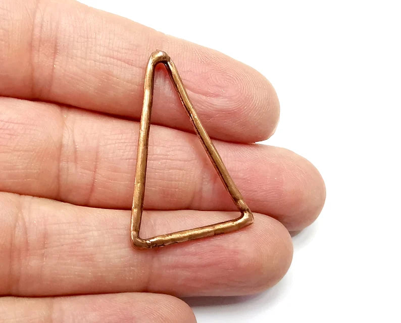 4 Triangle Charms Findings Antique Copper Plated Charms (36x24mm) G33273