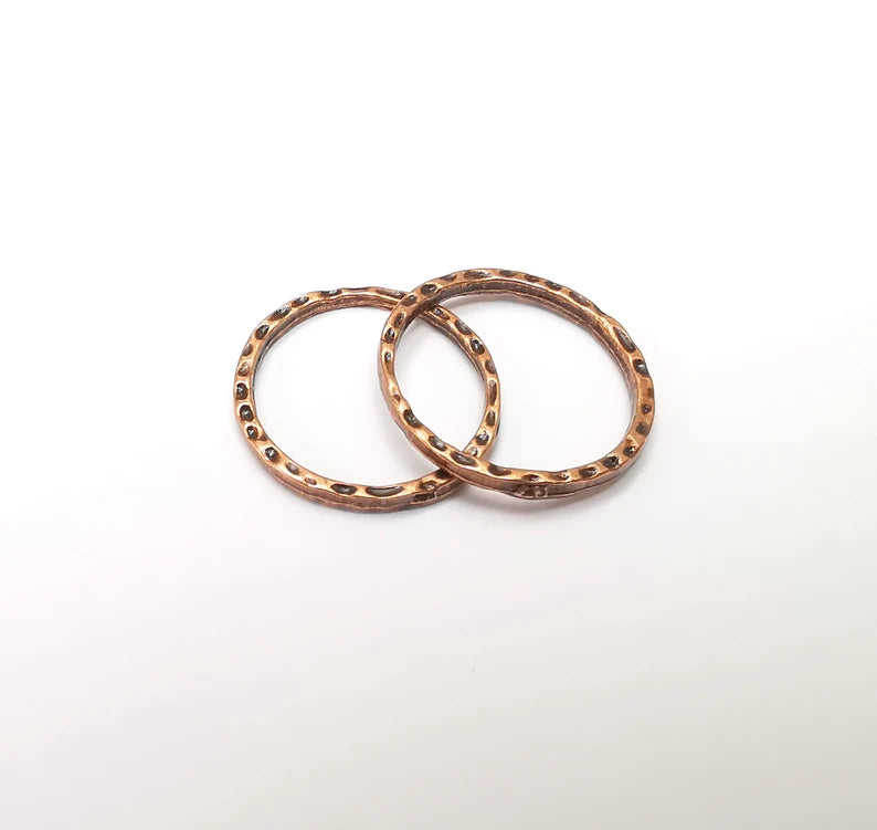 5 Copper Circle Connector Findings Antique Copper Plated Hoop Circle (20mm) G33347