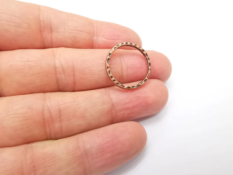 5 Copper Circle Connector Findings Antique Copper Plated Hoop Circle (20mm) G33347