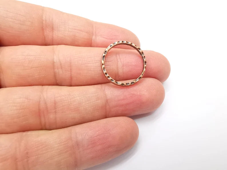 5 Copper Circle Connector Findings Antique Copper Plated Hoop Circle (20mm) G33347