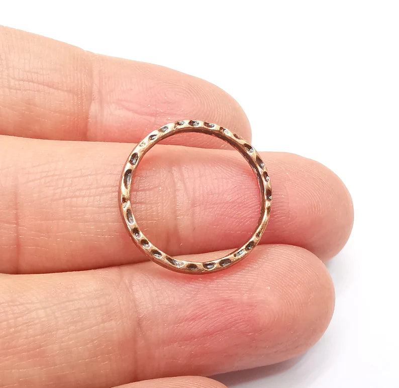 5 Copper Circle Connector Findings Antique Copper Plated Hoop Circle (20mm) G33347