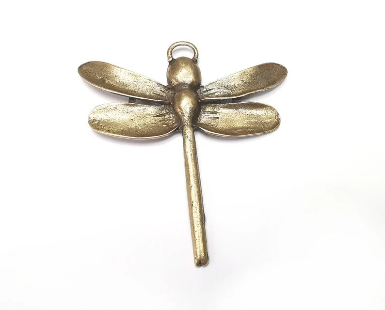 Dragonfly Pendant, Antique Bronze Plated Pendant (99x92mm) G33280