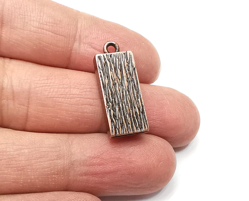 2 Rectangle Pendant Blanks, Resin Bezel Bases, Mosaic Mountings, Dry flower Frame, Polymer Clay base, Antique Copper Plated (20x8mm) G33287