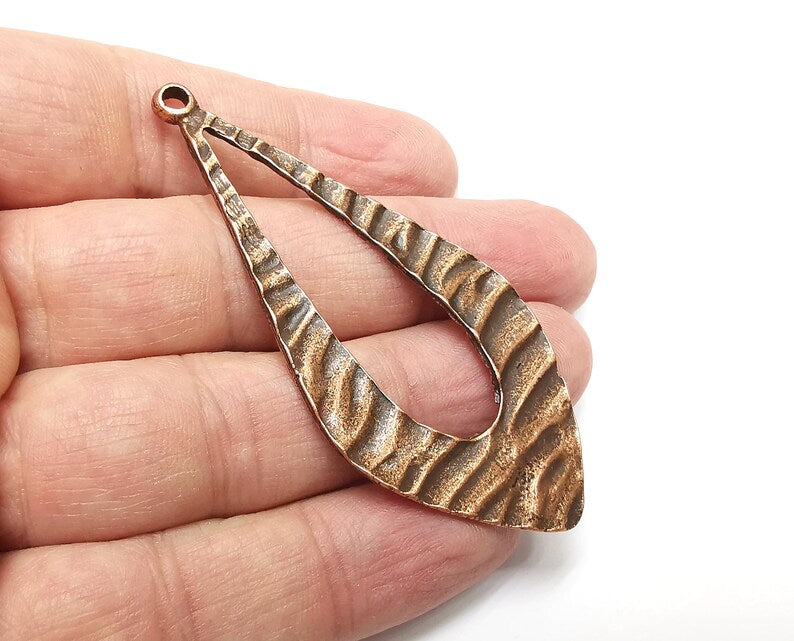 Drop Wavy Charms Antique Copper Plated Charms (73x32mm) G33379