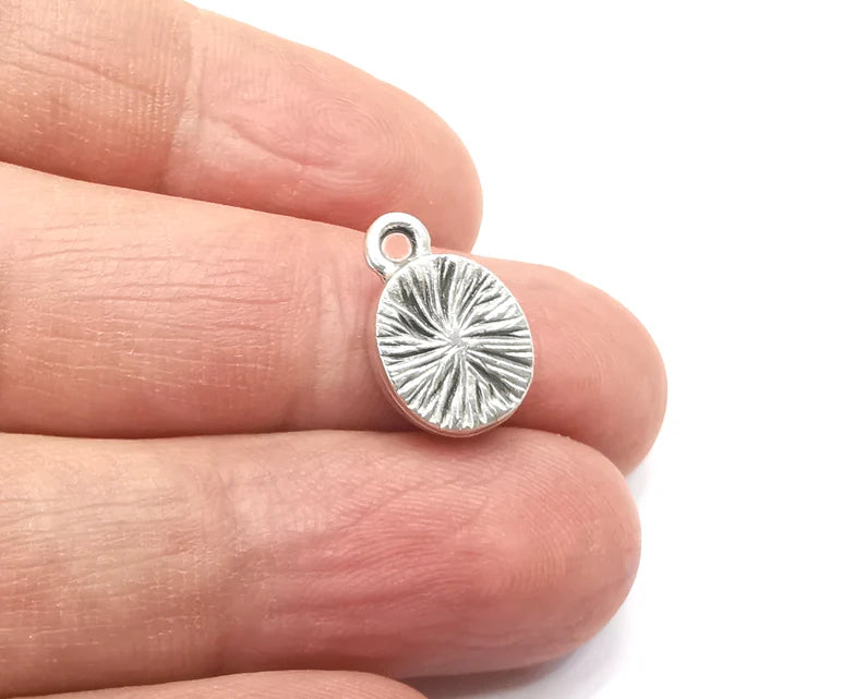 5 Oval Pendant Blanks, Resin Bezel Bases, Mosaic Mountings, Polymer Clay base, Antique Silver Plated (10x8mm) G33308