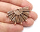 Ethnic Semi Circle Charms, Antique Copper Plated Charms (45x28mm) G33321