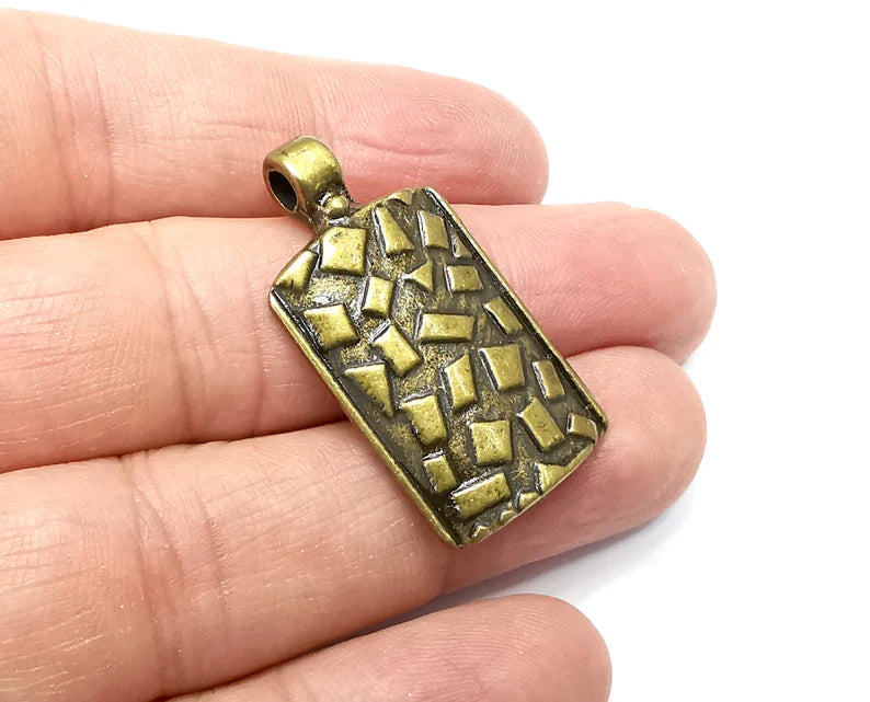 Ethnic Charms Pendant , Antique Bronze Plated Charms (37x20mm) G33399