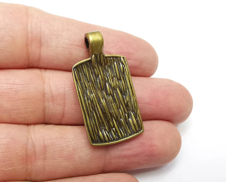 Ethnic Charms Pendant , Antique Bronze Plated Charms (37x20mm) G33399