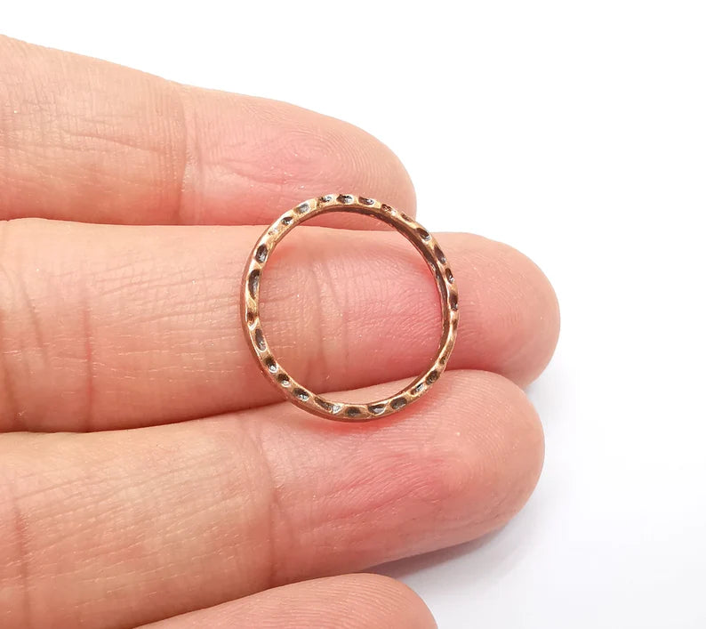 5 Copper Circle Connector Findings Antique Copper Plated Hoop Circle (20mm) G33347