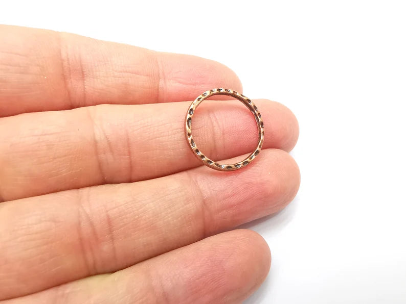 5 Copper Circle Connector Findings Antique Copper Plated Hoop Circle (20mm) G33347