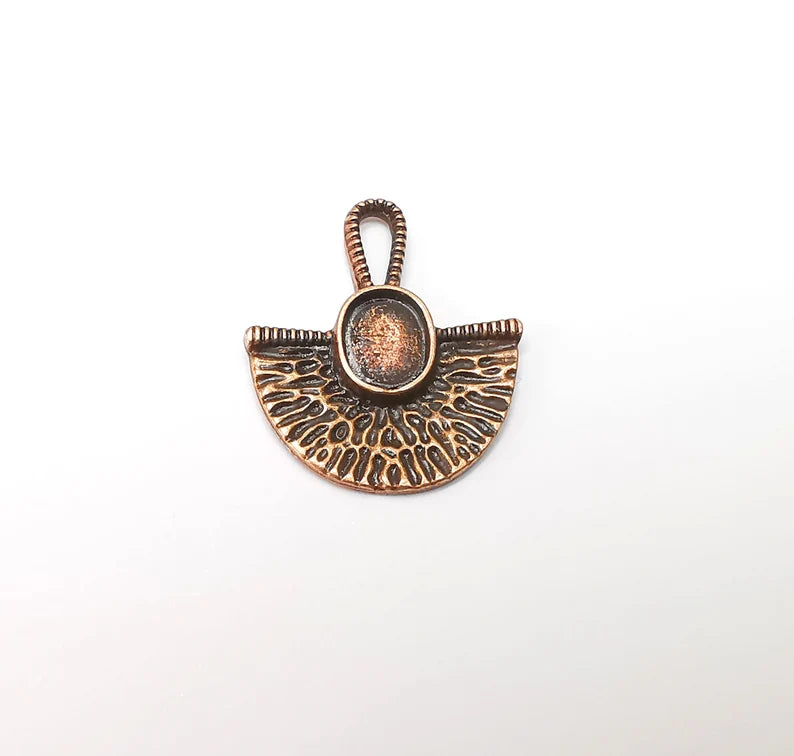 5 Copper Dangle Charms Antique Copper Plated Charms (27x22mm) G33352