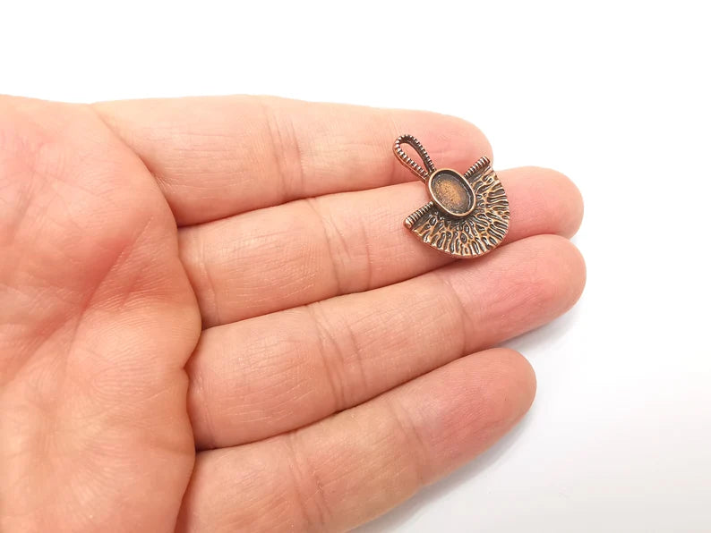 5 Copper Dangle Charms Antique Copper Plated Charms (27x22mm) G33352