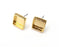 Gold Square Blank Earring Bezel Set Base Shiny Gold Plated Brass Earring Stud Base (8mm blank) G33357