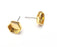 Gold Hexagonal Blank Earring Bezel Set Base Shiny Gold Plated Brass Earring Stud Base (8mm blank) G33361