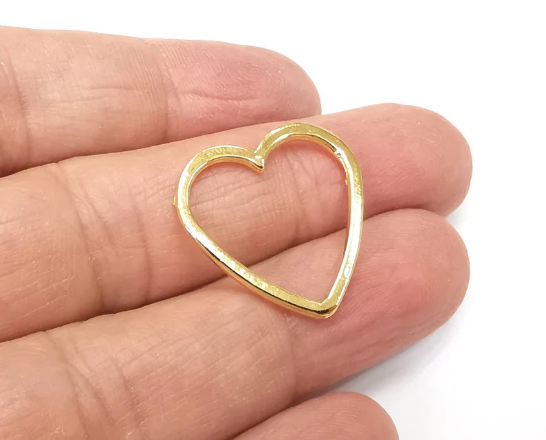 2 Heart Charms Gold Plated Charm (24x23mm) G33425