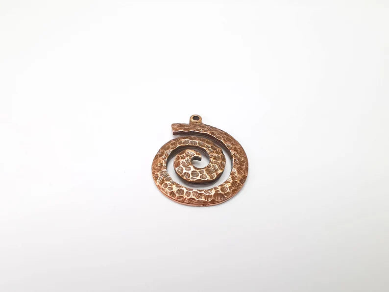 Swirl Charms, Hammered Antique Copper Plated (38x32mm) G33433