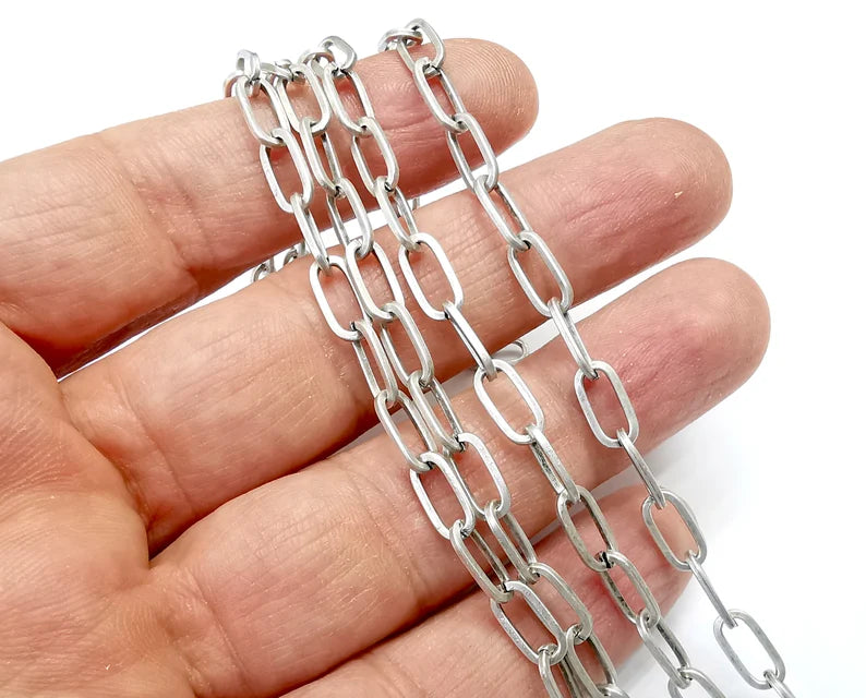 Antique Silver Oval Cable Chain (10x5 mm) Antique Silver Plated Cable Chain (1 Meter - 3.3 feet ) G33446