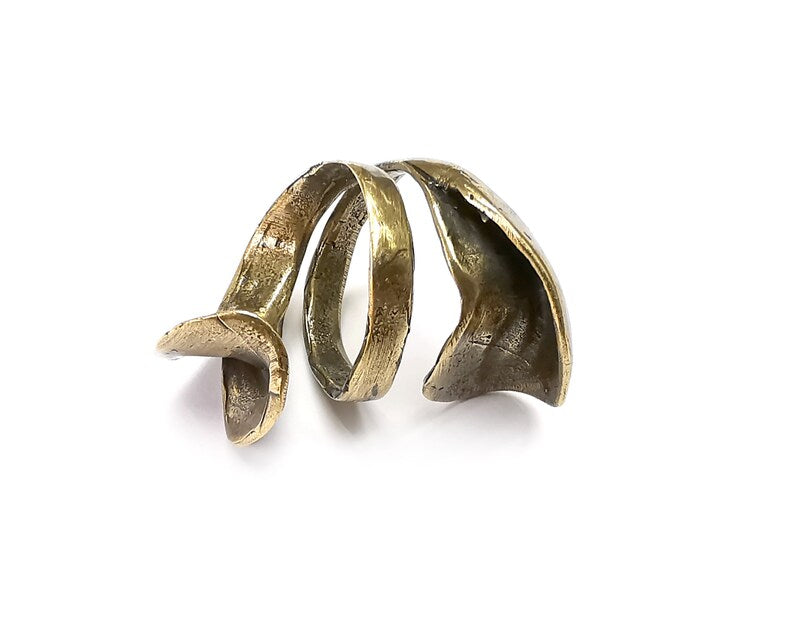 Wrap Ring Setting Blank Adjustable Resin Ring Base Bezel Mosaic Ring, Antique Bronze Plated Brass (8mm ) G33463