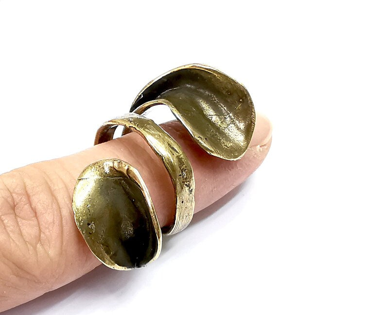 Wrap Ring Setting Blank Adjustable Resin Ring Base Bezel Mosaic Ring, Antique Bronze Plated Brass (8mm ) G33463