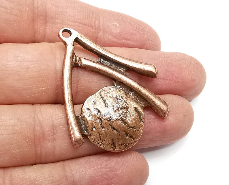 Ethnic Charms, Antique Copper Plated Charms (43x39mm) G33464