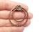 Circles round charm blank base Antique copper plated 45x41mm (Blank Size 5mm) G33478