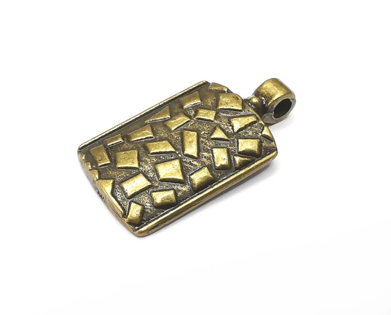 Ethnic Charms Pendant , Antique Bronze Plated Charms (37x20mm) G33399