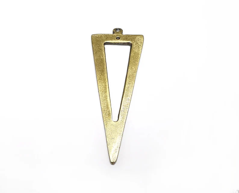 Triangle Charms Pendant Antique Bronze Plated (81x29mm) G33401