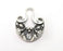 Flower Charms Antique Silver Plated Charms (38x29mm) G33480