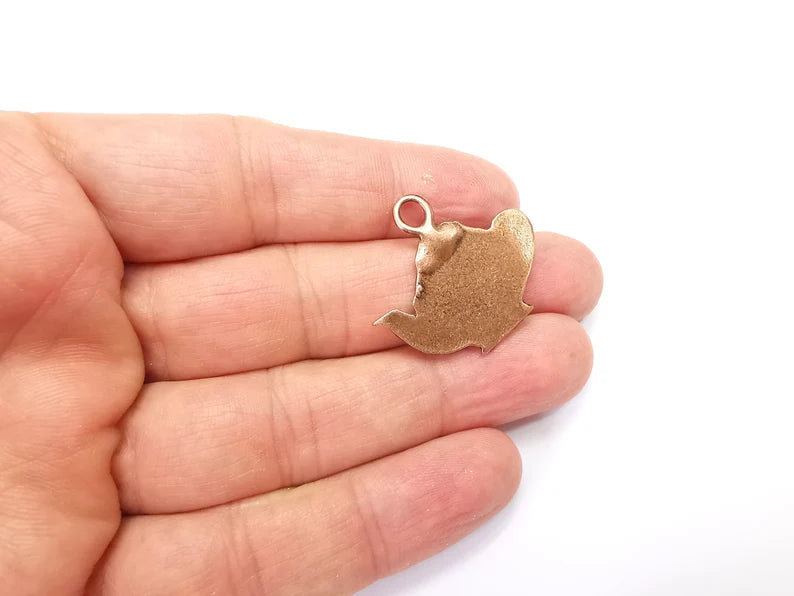 2 Teapot copper charms Antique copper plated charms (32x28mm) G33487